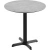 Flash Furniture Acadia 31.25″ Round Indoor Dark Brown Tabletop with 22″ x 22″ Black Table Height X Base, Seamless TopGuard HPL Top and Edge(Gray Faux Concrete/Black Base)