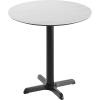 Flash Furniture Acadia 31.25″ Round Indoor Dark Brown Tabletop with 22″ x 22″ Black Table Height X Base, Seamless TopGuard HPL Top and Edge(White Faux Marble/Black Base)