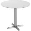 Flash Furniture Acadia 31.25″ Round Indoor Outdoor Gray Faux Concrete Tabletop, 22″ x 22″ Silver X Base, Scratch, Heat & UV Resistant, Seamless TopGuard Top and Edge(White Faux Marble/Silver Base)