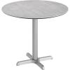 Flash Furniture Acadia 31.25″ Round Indoor Outdoor Gray Faux Concrete Tabletop, 22″ x 22″ Silver X Base, Scratch, Heat & UV Resistant, Seamless TopGuard Top and Edge(Gray Faux Concrete/Silver Base)