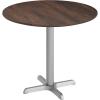 Flash Furniture Acadia 31.25″ Round Indoor Outdoor Gray Faux Concrete Tabletop, 22″ x 22″ Silver X Base, Scratch, Heat & UV Resistant, Seamless TopGuard Top and Edge(Dark Brown/Silver Base)