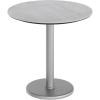 Flash Furniture Acadia 31.25″ Round Indoor Outdoor White Faux Marble Tabletop with 18″ Round Silver Base, Scratch, Heat & UV Resistant, Seamless TopGuard Top and Edge(Gray Faux Concrete/Silver Base)