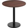 Flash Furniture Acadia 31.25″ Round Indoor White Faux Marble Tabletop with 18″ Round Black Table Height Base, Seamless TopGuard HPL Top and Edge(Dark Brown/Black Base)
