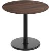 Flash Furniture Acadia 36″ Round Indoor Gray Faux Concrete Tabletop with 24″ Round Black Table Height Base, Seamless TopGuard HPL Top and Edge(Dark Brown/Black Base)