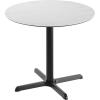 Flash Furniture Acadia 36″ Round Indoor Gray Faux Concrete Tabletop with 30″ x 30″ Black Table Height X Base, Seamless TopGuard HPL Top and Edge(White Faux Marble/Black Base)