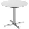 Flash Furniture Acadia 36″ Round Indoor Outdoor Dark Brown Tabletop with 30″ x 30″ Silver X Base, Scratch, Heat & UV Resistant, Seamless TopGuard HPL Top and Edge(White Faux Marble/Silver Base)