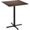 Flash Furniture Acadia 36″ Square Indoor Dark Brown Tabletop with 30″ x 30″ Black Bar Height X Base, Seamless TopGuard HPL Top and Edge(Dark Brown/Black Base)