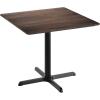 Flash Furniture Acadia 36″ Square Indoor Outdoor Dark Brown Tabletop with 30″ x 30″ Silver X Base, Scratch, Heat & UV Resistant, Seamless TopGuard HPL Top and Edge(Dark Brown/Black Base)