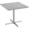 Flash Furniture Acadia 36″ Square Indoor Outdoor Dark Brown Tabletop with 30″ x 30″ Silver X Base, Scratch, Heat & UV Resistant, Seamless TopGuard HPL Top and Edge(Gray Faux Concrete/Silver Base)