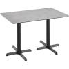 Flash Furniture Acadia 48″ x 30″ Indoor Dark Brown Tabletop with Dual 22″ x 30″ Black Table Height Crisscross Bases, Seamless TopGuard HPL Top and Edge(Gray Faux Concrete/Black Base)