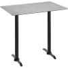 Flash Furniture Acadia 48″ x 30″ Indoor Dark Brown Tabletop with Dual 5″ x 22″ Black Bar Height T-Bases, Seamless TopGuard HPL Top and Edge(Gray Faux Concrete/Black Base)