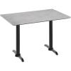 Flash Furniture Acadia 48″ x 30″ Indoor Dark Brown Tabletop with Dual 5″ x 22″ Black Table Height T-Bases, Seamless TopGuard HPL Top and Edge(Gray Faux Concrete/Black Base)