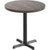 Flash Furniture Bennett 30″ Round Solid Wood Commercial Indoor Tabletop in Dark Brown with 22″ x 22″ Dining Height Black Cast Iron X Base, 300 lb. Static Capacity(Dark Brown Top/Black Base)
