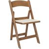 Flash Furniture Hercules Tucker Commercial White Resin Folding Chair – Lightweight, Vinyl Padded Removable Seat, Indoor Outdoor Use, Event & Wedding Ready, Set of 4(Chestnut)