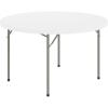 Flash Furniture Kathryn 4′ Round Plastic Folding Event Table for Parties and Trade Shows, Portable Indoor/Outdoor Event Banquet Table, Granite Dark Gray(Granite White)