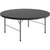 Flash Furniture Kathryn 5.89-Foot Round Bi-Fold Granite Black Plastic Banquet and Event Folding Table with Carrying Handle(Granite Black)