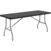 Flash Furniture Kathryn Commercial Grade 6-Foot Bi-Fold Granite Black Plastic Folding Table(Black)