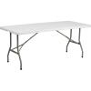 Flash Furniture Kathryn Commercial Grade 6-Foot Bi-Fold Granite Black Plastic Folding Table(Granite White)