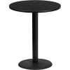 Flash Furniture Stiles 36” Round Natural Laminate Table Top with 24” Round Bar Height Table Base(Black)