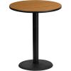 Flash Furniture Stiles 36” Round Natural Laminate Table Top with 24” Round Bar Height Table Base(Natural)