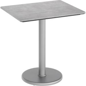 Flash Furniture Acadia 30×24 Round Indoor Outdoor Gray Faux Concrete Tabletop with 18″ Round Silver Base, Scratch, Heat & UV Resistant, Seamless TopGuard Top and Edge(Gray Faux Concrete/Silver Base)