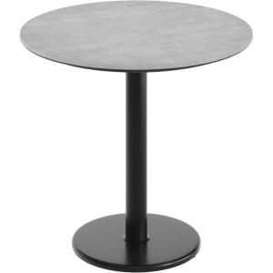 Flash Furniture Acadia 31.25″ Round Indoor White Faux Marble Tabletop with 18″ Round Black Table Height Base, Seamless TopGuard HPL Top and Edge(Gray Faux Concrete/Black Base)