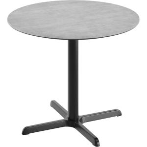 Flash Furniture Acadia 36″ Round Indoor Gray Faux Concrete Tabletop with 30″ x 30″ Black Table Height X Base, Seamless TopGuard HPL Top and Edge(Gray Faux Concrete/Black Base)