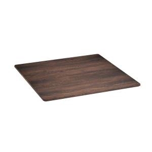 Flash Furniture Acadia 36″ Square Dark Brown Tabletop, TopGuard HPL Seamless Edge, Scratch & Stain Resistant, All-Weather Durability, Commercial Grade(Dark Brown)