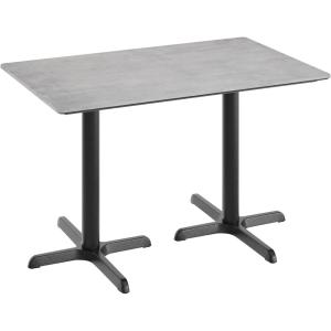 Flash Furniture Acadia 48″ x 30″ Indoor Dark Brown Tabletop with Dual 22″ x 30″ Black Table Height Crisscross Bases, Seamless TopGuard HPL Top and Edge(Gray Faux Concrete/Black Base)