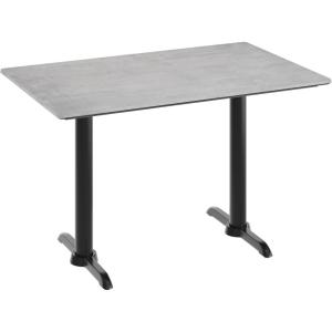 Flash Furniture Acadia 48″ x 30″ Indoor Dark Brown Tabletop with Dual 5″ x 22″ Black Table Height T-Bases, Seamless TopGuard HPL Top and Edge(Gray Faux Concrete/Black Base)