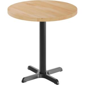 Flash Furniture Bennett 30″ Round Solid Wood Commercial Indoor Tabletop in Dark Brown with 22″ x 22″ Dining Height Black Cast Iron X Base, 300 lb. Static Capacity(Natural Top/Black Base)