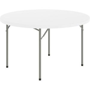 Flash Furniture Kathryn 4′ Round Plastic Folding Event Table for Parties and Trade Shows, Portable Indoor/Outdoor Event Banquet Table, Granite Dark Gray(Granite White)