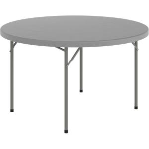 Flash Furniture Kathryn 4′ Round Plastic Folding Event Table for Parties and Trade Shows, Portable Indoor/Outdoor Event Banquet Table, Granite Dark Gray(Grey)
