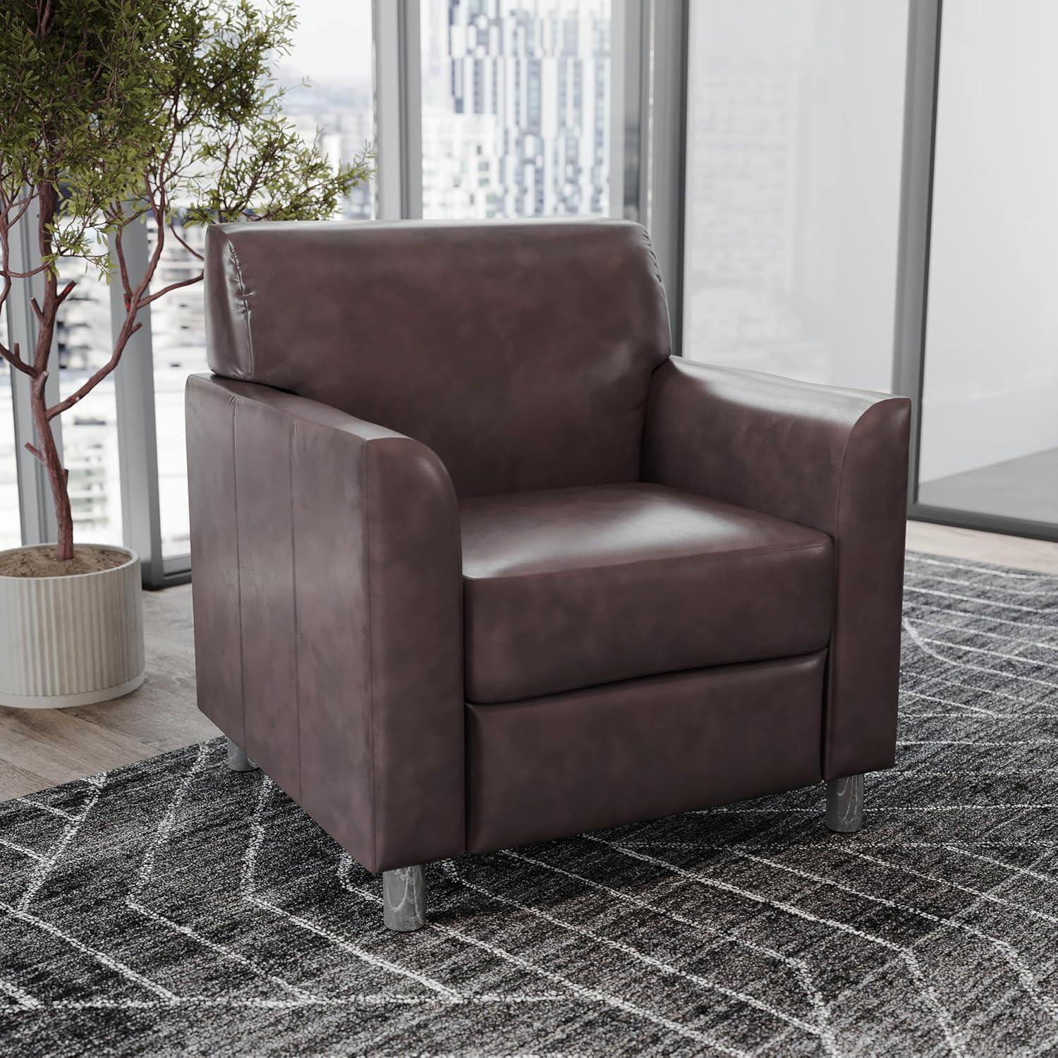 image:imageFlash Furniture HERCULES Diplomat Series Cognac LeatherSoft ChairBrownChrome Legs