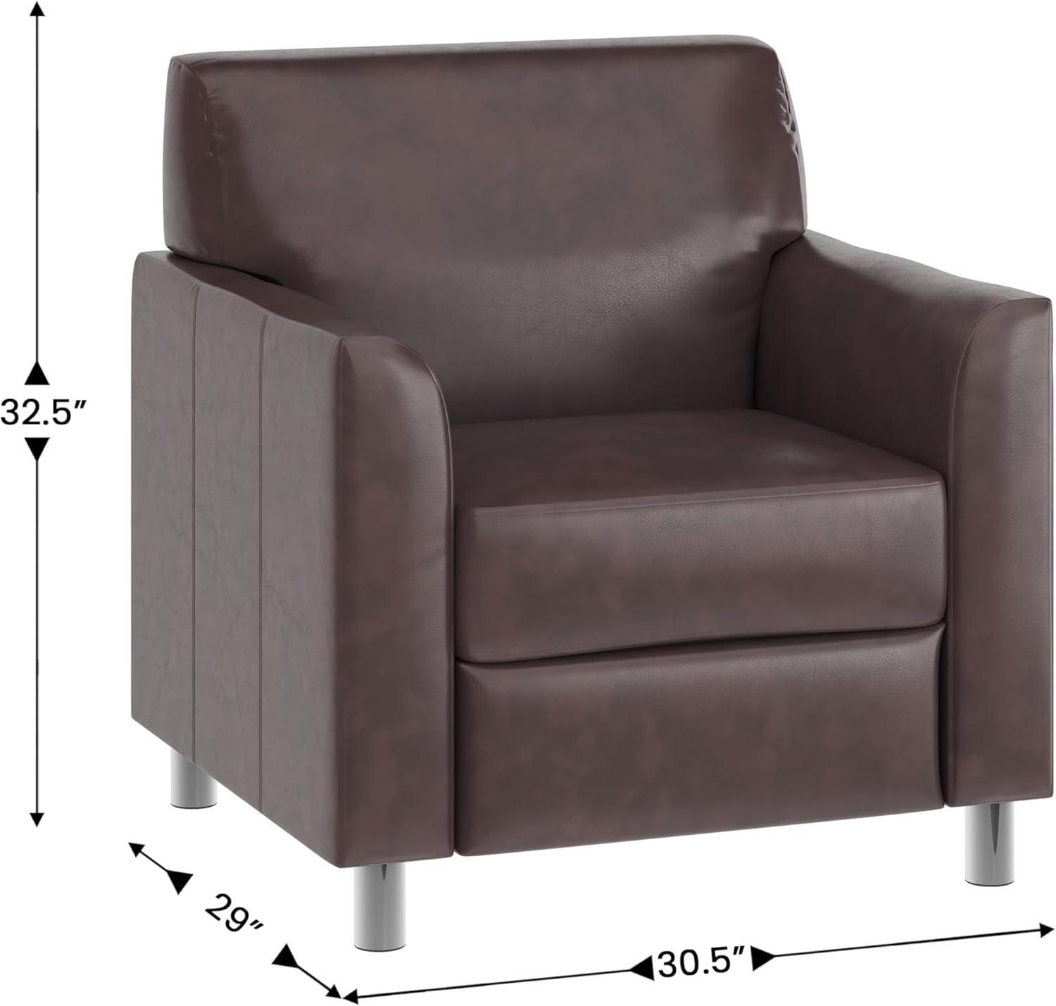 image:imageFlash Furniture HERCULES Diplomat Series Cognac LeatherSoft ChairBrownChrome Legs