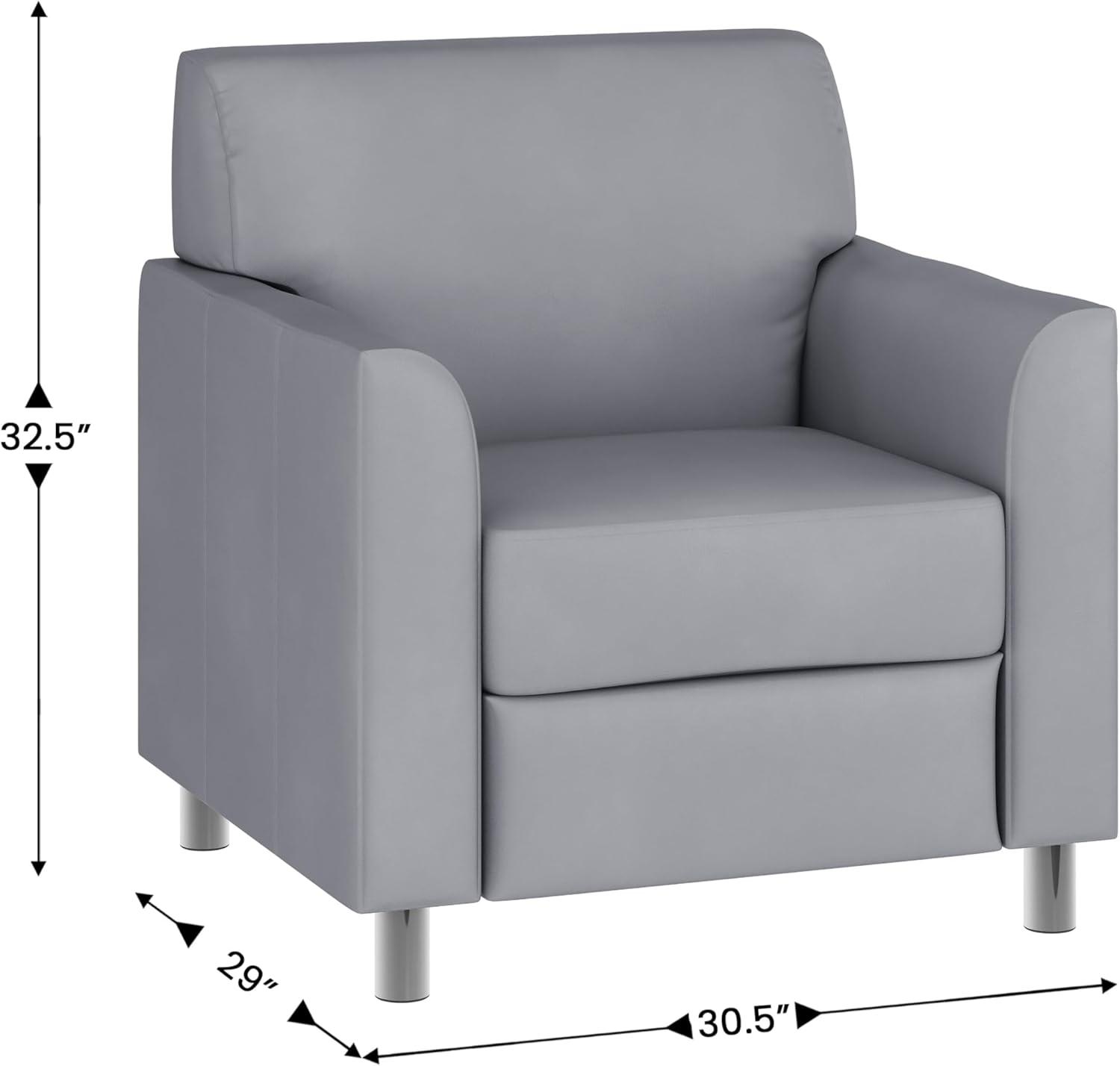 image:imageFlash Furniture HERCULES Diplomat Series Cognac LeatherSoft ChairGrayChrome Legs