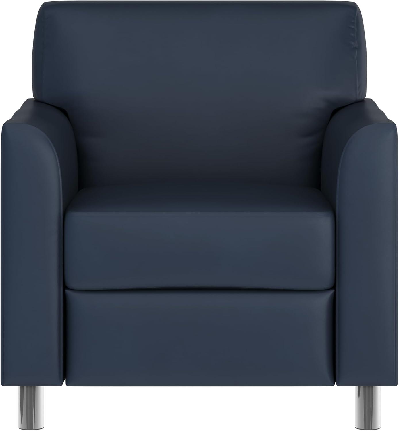 image:imageFlash Furniture HERCULES Diplomat Series Cognac LeatherSoft ChairNavyChrome Legs