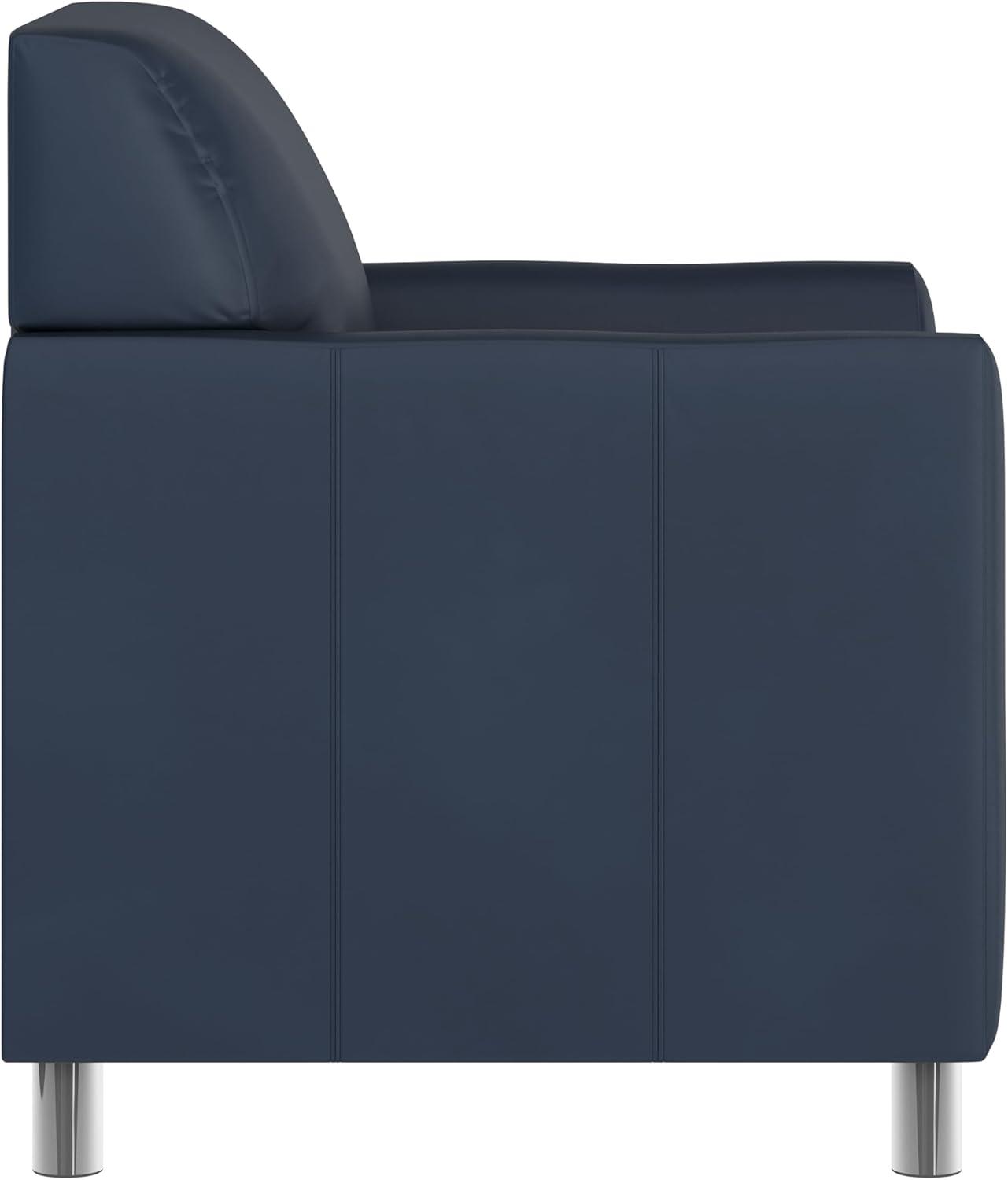 image:imageFlash Furniture HERCULES Diplomat Series Cognac LeatherSoft ChairNavyChrome Legs