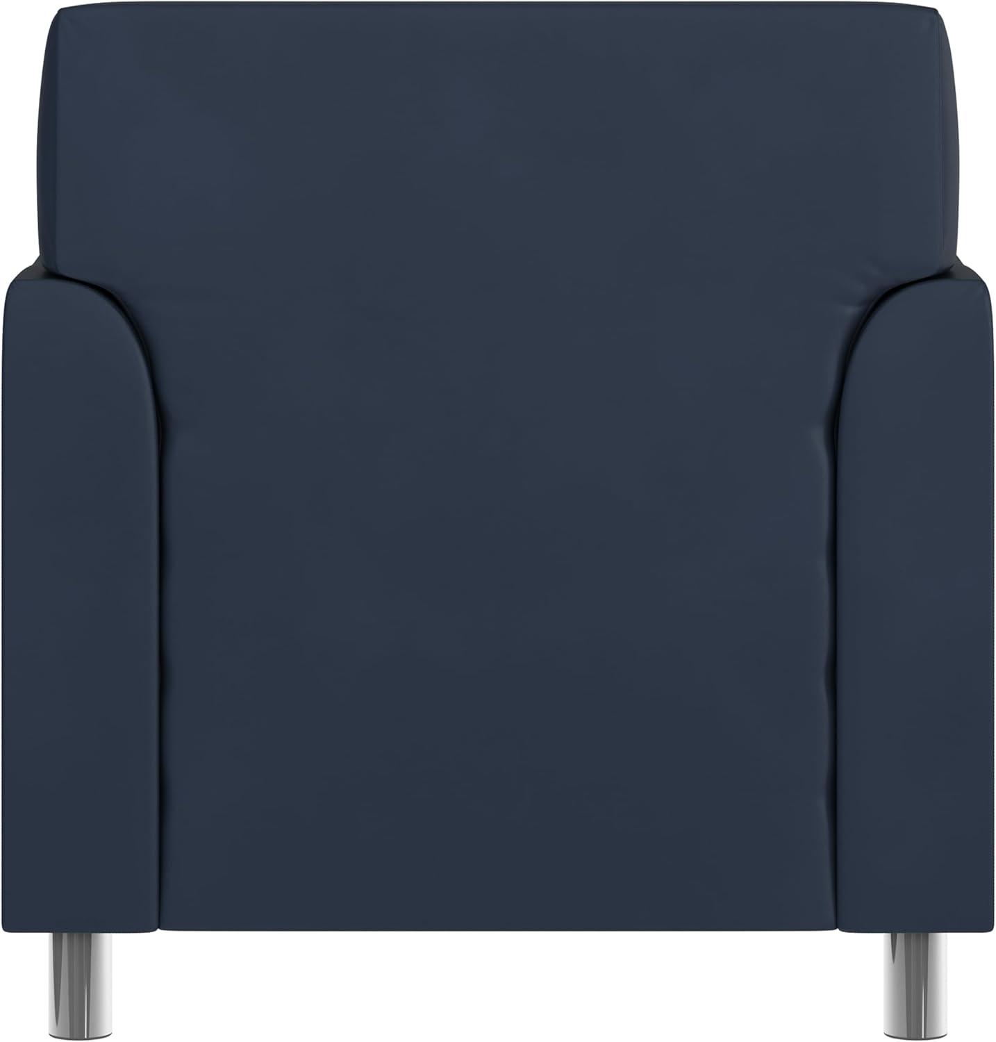 image:imageFlash Furniture HERCULES Diplomat Series Cognac LeatherSoft ChairNavyChrome Legs