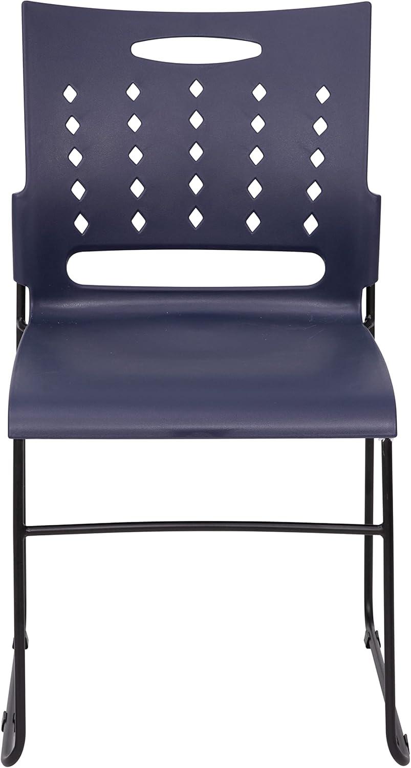 image:imageFlash Furniture HERCULES Series 881 lb Capacity Navy Sled Base Stack Chairs with AirVent Back Set of 5Navy