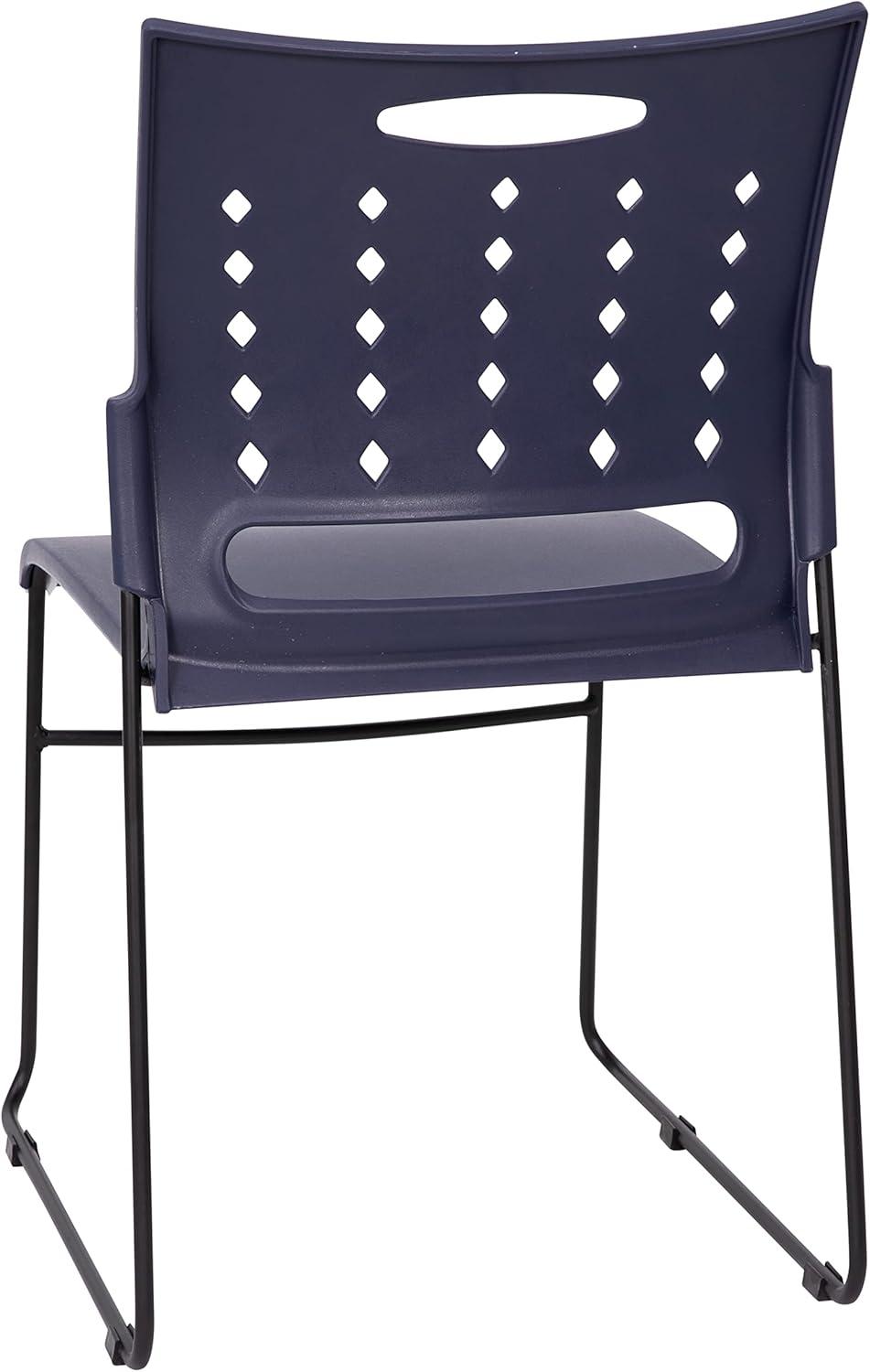 image:imageFlash Furniture HERCULES Series 881 lb Capacity Navy Sled Base Stack Chairs with AirVent Back Set of 5Navy