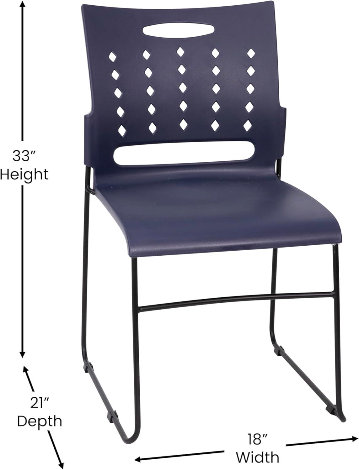 image:imageFlash Furniture HERCULES Series 881 lb Capacity Navy Sled Base Stack Chairs with AirVent Back Set of 5Navy