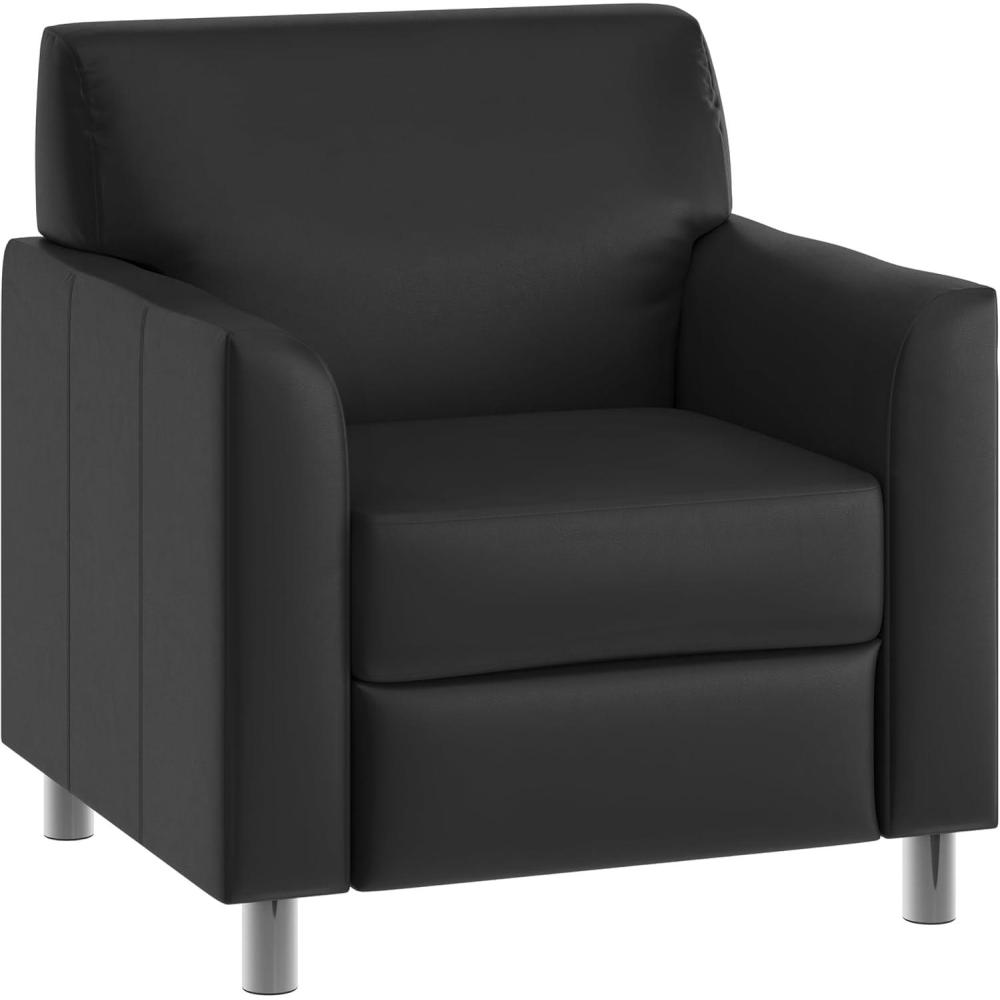 image:imageFlash Furniture HERCULES Diplomat Series Cognac LeatherSoft ChairBlackChrome Legs