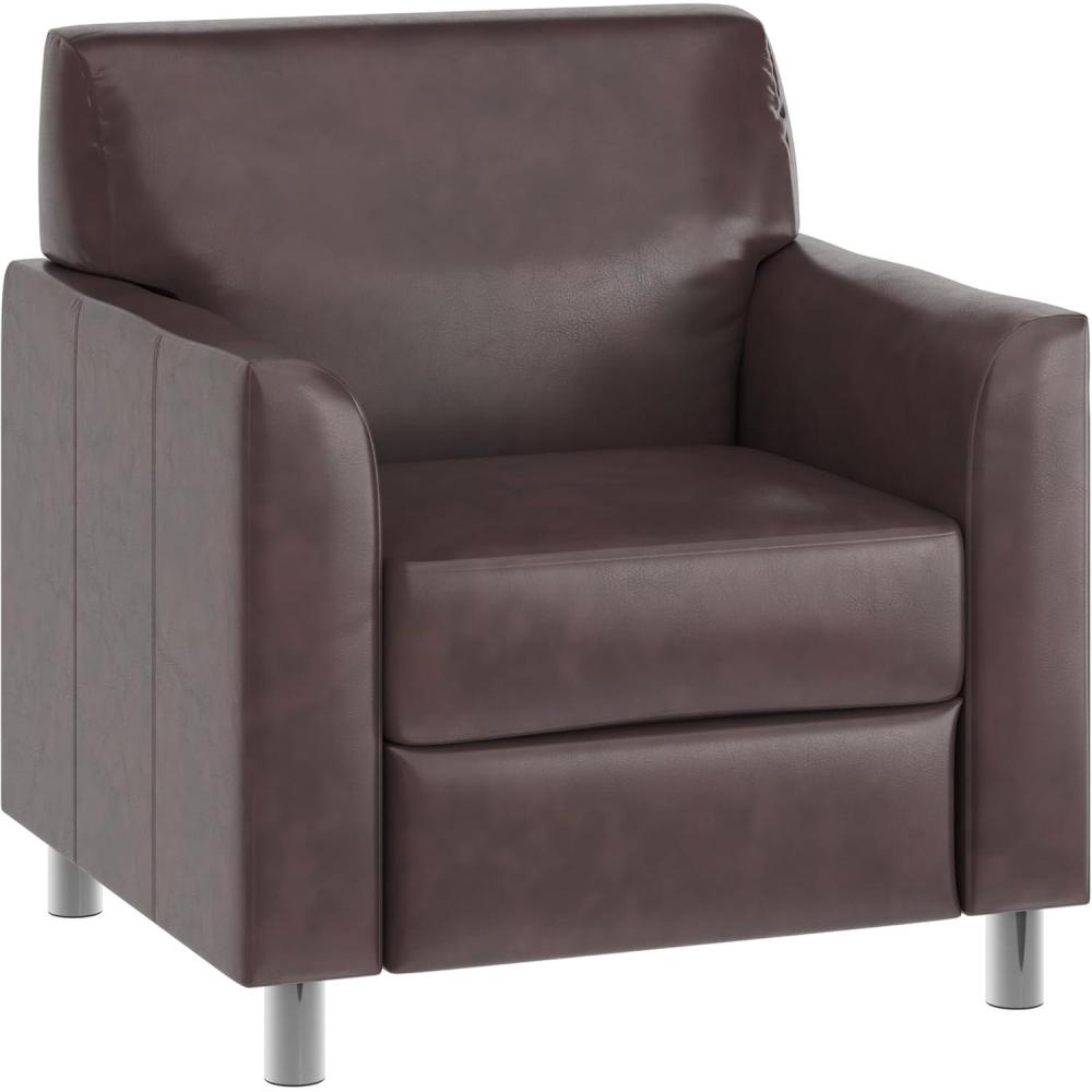image:imageFlash Furniture HERCULES Diplomat Series Cognac LeatherSoft ChairBrownChrome Legs