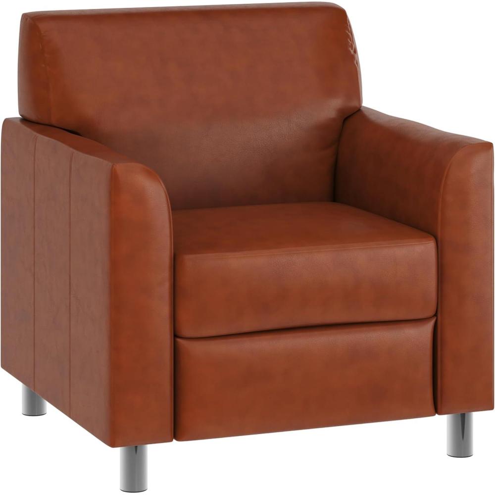 image:imageFlash Furniture HERCULES Diplomat Series Cognac LeatherSoft ChairCognacChrome Legs