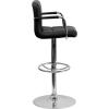 Flash Furniture 02029BK Adjustable-Height Contemporary Quilted Vinyl Barstool, Black w/Chrome