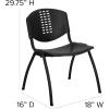 Flash Furniture 5 Pack HERCULES Series 880 lb. Capacity Black Plastic Stack Chair with Oval Cutout Back and Black Frame(Set of 1)
