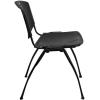 Flash Furniture 5 Pack HERCULES Series 880 lb. Capacity Black Plastic Stack Chair with Oval Cutout Back and Black Frame(Set of 1)