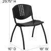 Flash Furniture 5 Pack HERCULES Series 880 lb. Capacity Black Plastic Stack Chair with Oval Cutout Back and Black Frame(Set of 5)