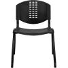 Flash Furniture 5 Pack HERCULES Series 880 lb. Capacity Black Plastic Stack Chair with Oval Cutout Back and Black Frame(Set of 5)